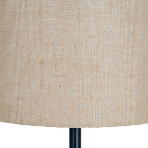 Black Cannon Floor Lamp With Hessian Shade - Canwell Interiors Limited - Hills