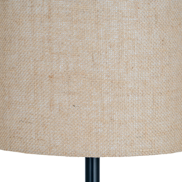 Black Cannon Floor Lamp With Hessian Shade - Canwell Interiors Limited - Hills