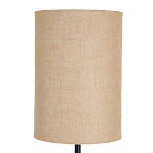 Black Cannon Floor Lamp With Hessian Shade - Canwell Interiors Limited - Hills
