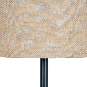 Black Cannon Table Lamp With Hessian Shade - Canwell Interiors Limited - Hills
