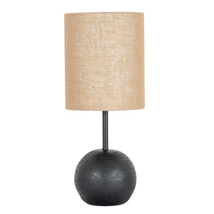 Black Cannon Table Lamp With Hessian Shade - Canwell Interiors Limited - Hills