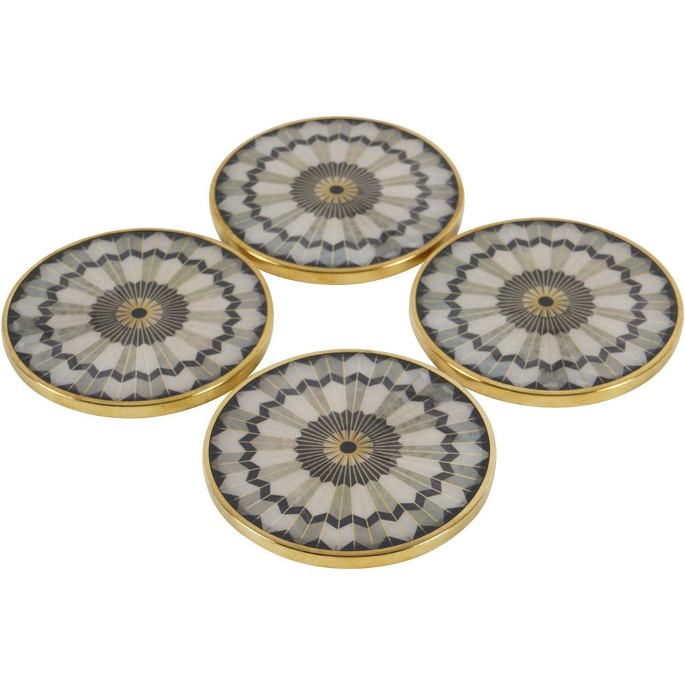 Black Circular Design Set of 4 Coasters - XShowhome Limited - Libra