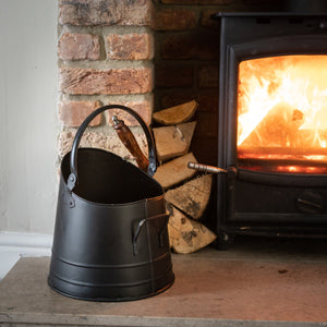 Black Coal Bucket with Teak Handle Shovel - Canwell Interiors Limited - Hills