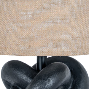 Black Knot Table Lamp With Hessian Shade - Canwell Interiors Limited - Hills