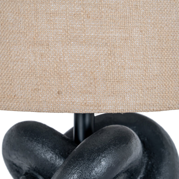 Black Knot Table Lamp With Hessian Shade - Canwell Interiors Limited - Hills