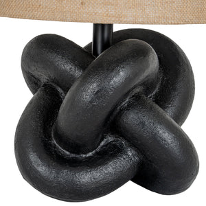 Black Knot Table Lamp With Hessian Shade - Canwell Interiors Limited - Hills