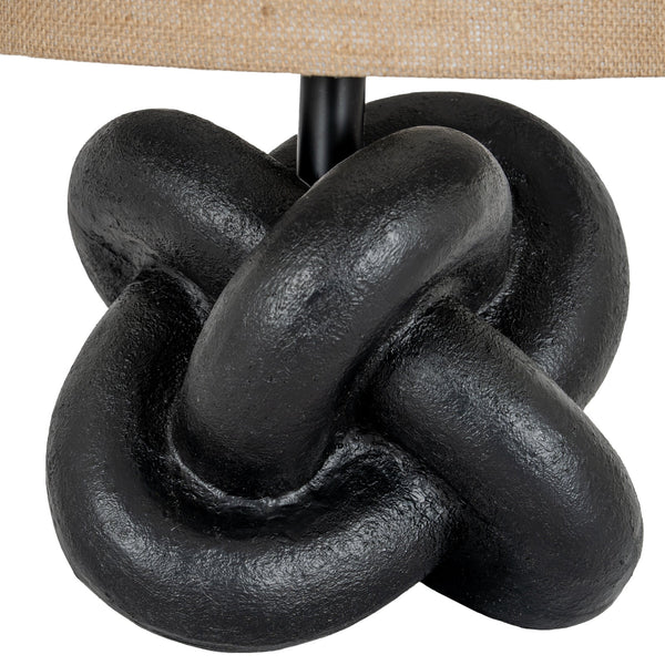 Black Knot Table Lamp With Hessian Shade - Canwell Interiors Limited - Hills