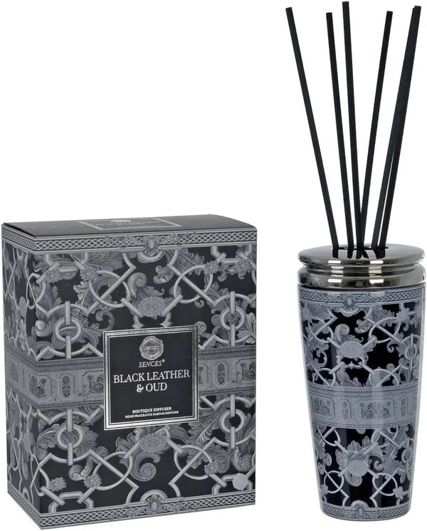 Black Leather & Oud Ribbed Reed Diffuser - Canwell Interiors Limited - Sences