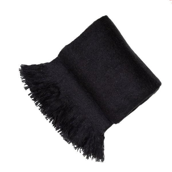 Black Thick Faux Mohair 130x180 - Canwell Interiors Limited - Malini