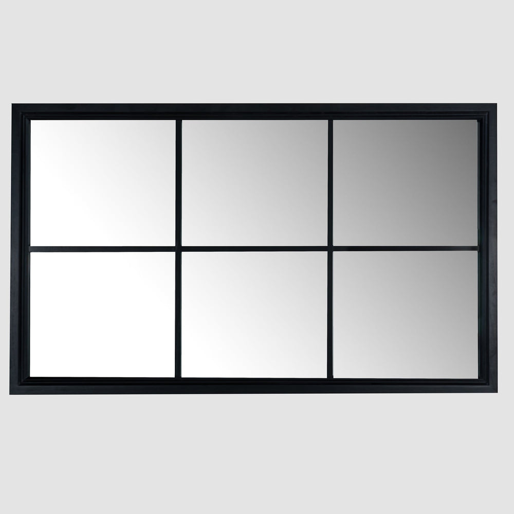 Black Wood Large Window Mirror - Canwell Interiors Limited - Hills