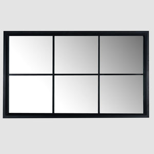 Black Wood Large Window Mirror - Canwell Interiors Limited - Hills