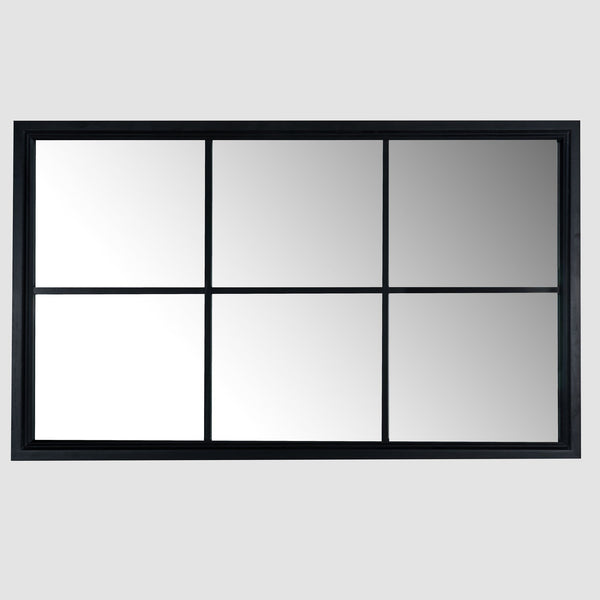 Black Wood Large Window Mirror - Canwell Interiors Limited - Hills