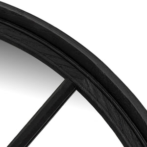 Black Wood Round Window Mirror - Canwell Interiors Limited - Hills