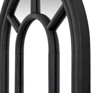 Black Wood Tall Arched Window Mirror - Canwell Interiors Limited - Hills