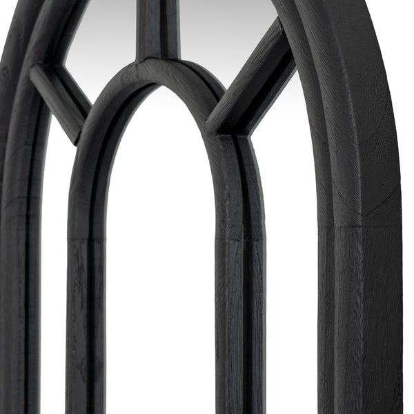 Black Wood Tall Arched Window Mirror - Canwell Interiors Limited - Hills