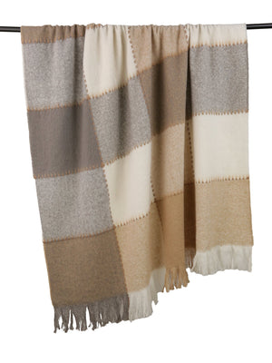 Blanket Stitch Check Throw 130x170 - Canwell Interiors Limited - Malini
