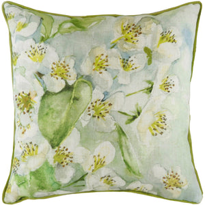 Blossoms Pear 43x43 Feather Filled Cushion Green - Canwell Interiors Limited - Riva