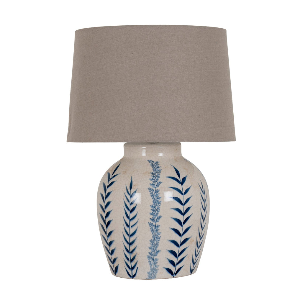 Blue Flora Ceramic Pot Lamp - Canwell Interiors Limited - Hills