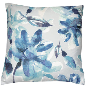Blue Floral Water Colour on Recycle 45x45 - Canwell Interiors Limited - Malini