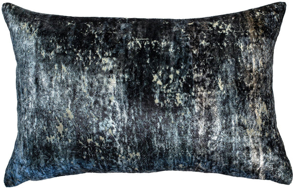 Blue Velvet Distressed Cushion 35x55 - Canwell Interiors Limited - Malini