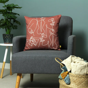 Bodyart 43x43 Feather Filled Cushion Clay Red - Canwell Interiors Limited - Riva