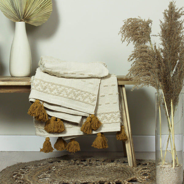 Boho 130x180 Throw Ochre - Canwell Interiors Limited - Riva