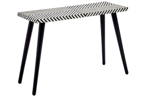 Boho Black and White Bone Inlay Console Table with Metal Legs - XShowhome Limited - Xshowhome