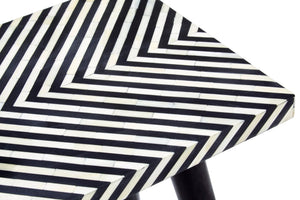 Boho Black and White Bone Inlay Console Table with Metal Legs - XShowhome Limited - Xshowhome