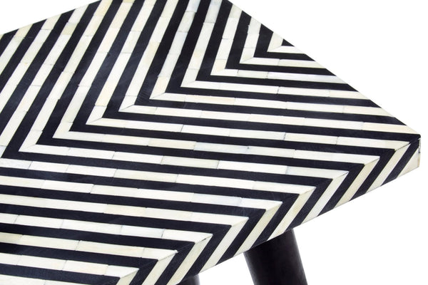 Boho Black and White Bone Inlay Console Table with Metal Legs - XShowhome Limited - Xshowhome