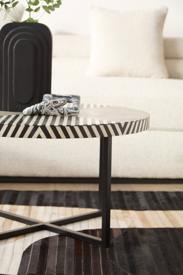 Boho Bone Inlay Coffee Table with Metal Legs - Canwell Interiors Limited - Xshowhome