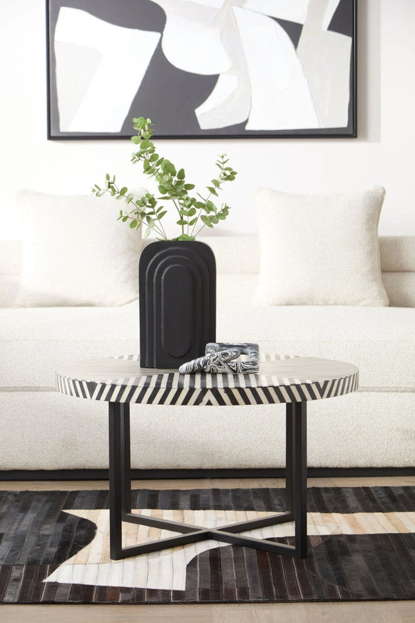 Boho Bone Inlay Coffee Table with Metal Legs - XShowhome Limited - Xshowhome