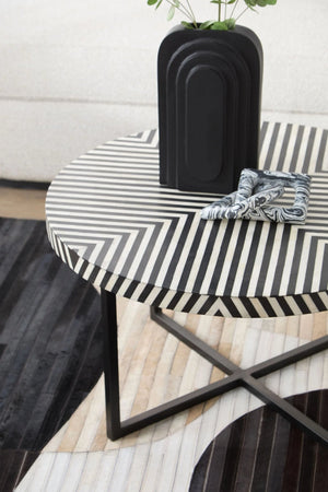 Boho Bone Inlay Coffee Table with Metal Legs - XShowhome Limited - Xshowhome