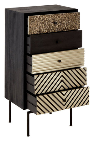 Boho Patterned 5 Drawer Tall Cabinet - Canwell Interiors Limited - Xshowhome