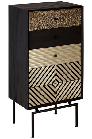 Boho Patterned 5 Drawer Tall Cabinet - Canwell Interiors Limited - Xshowhome