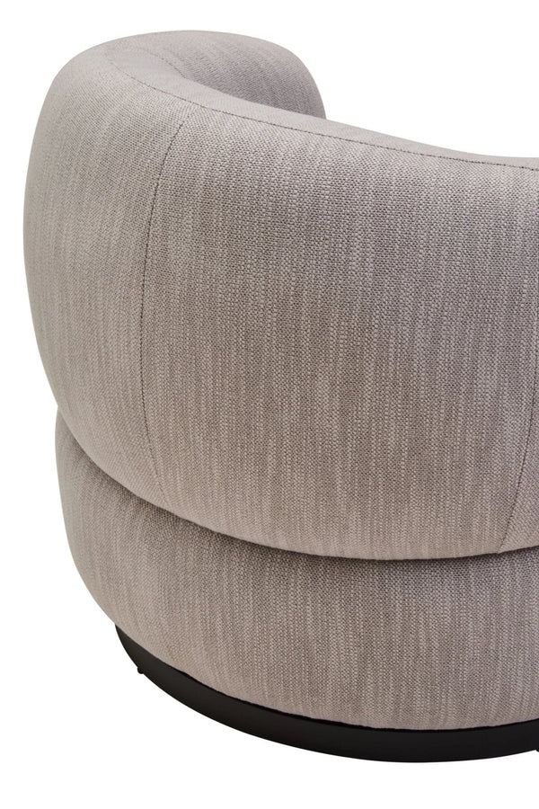 Bordo Textured Grey Curved Swivel Chair - XShowhome Limited - Xshowhome