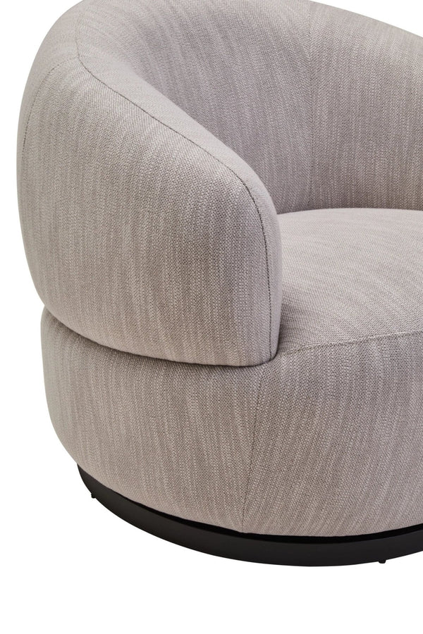Bordo Textured Grey Curved Swivel Chair - XShowhome Limited - Xshowhome