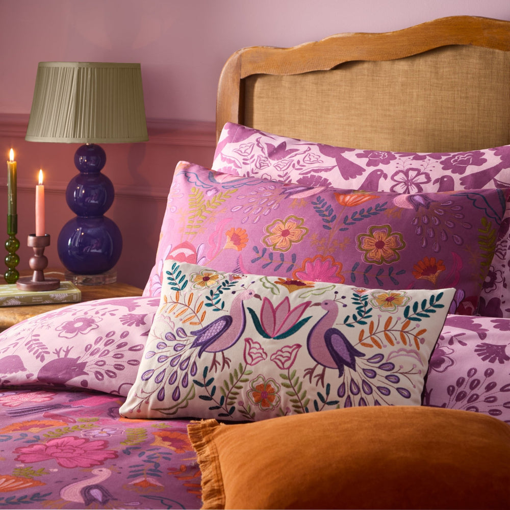 Broderie King Size Duvet Set Damson - Canwell Interiors Limited - Riva