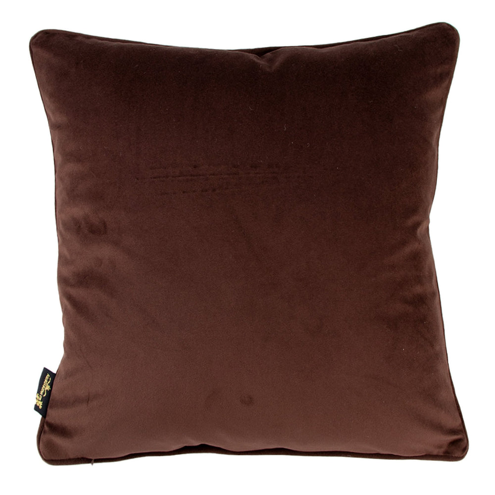 Bronze Foil Splash Cushion on Choc 45x45 - Canwell Interiors Limited - Malini