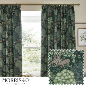 Brook 167x137 Pencil Pleat Curtains Forest Green - Canwell Interiors Limited - Riva