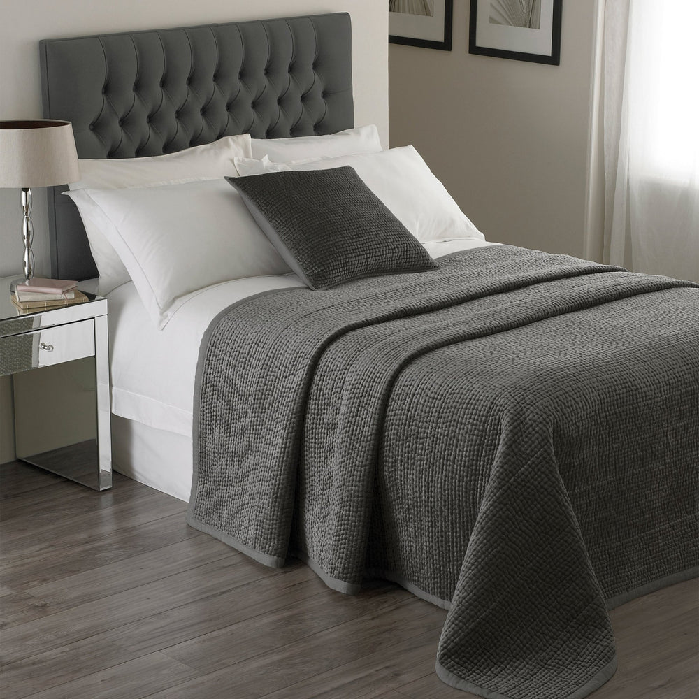 Brooklands 265x265 Bedspread Graphite - Canwell Interiors Limited - Riva