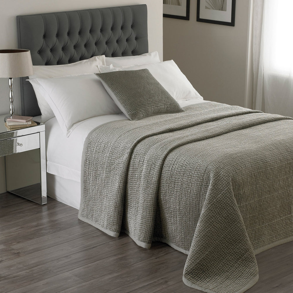 Brooklands 265x265 Bedspread Silver - Canwell Interiors Limited - Riva