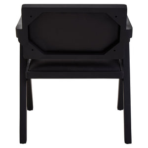 Buffalo Black Leather Chair With Wood Frame - Canwell Interiors Limited - Xshowhome
