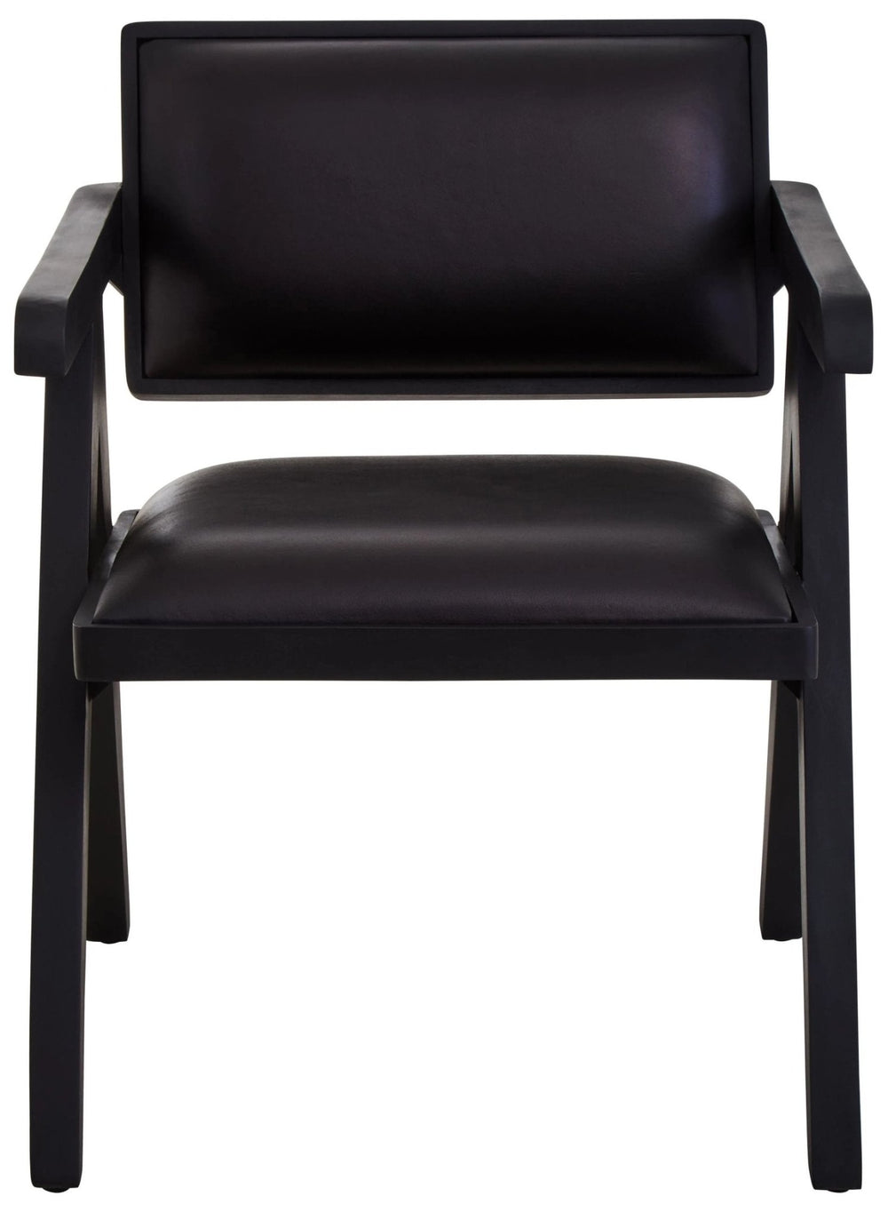Buffalo Black Leather Chair With Wood Frame - XShowhome Limited - Xshowhome