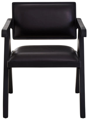 Buffalo Black Leather Chair With Wood Frame - XShowhome Limited - Xshowhome