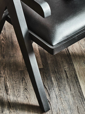 Buffalo Black Leather Chair With Wood Frame - XShowhome Limited - Xshowhome