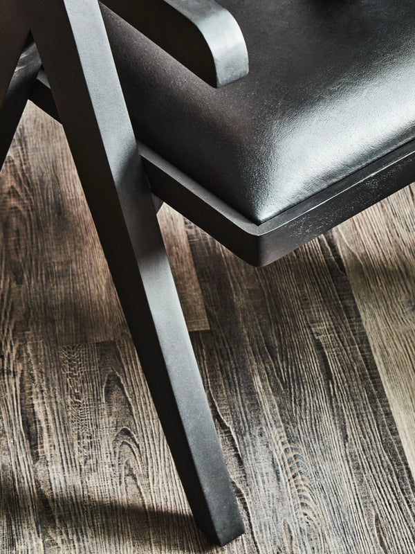 Buffalo Black Leather Chair With Wood Frame - XShowhome Limited - Xshowhome