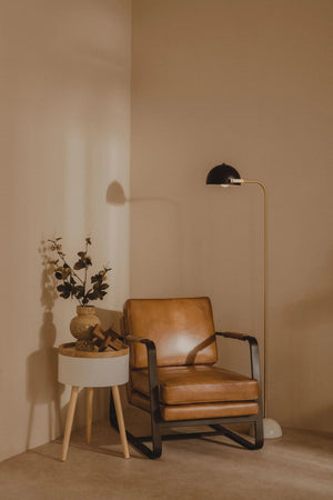 Buffalo Brown Leather Armchair With Black Iron Frame - XShowhome Limited - Xshowhome