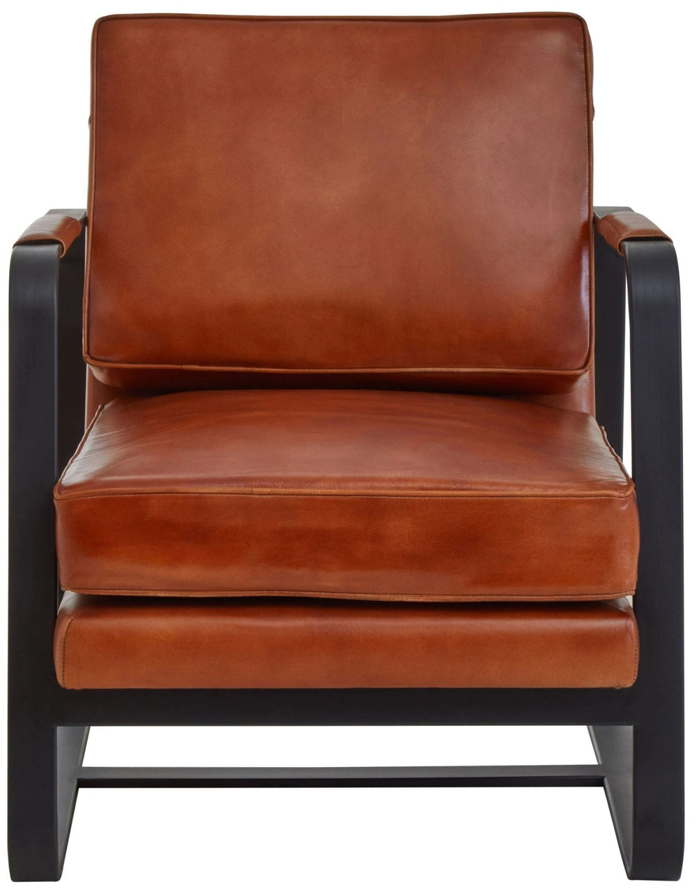 Buffalo Brown Leather Armchair With Black Iron Frame - XShowhome Limited - Xshowhome
