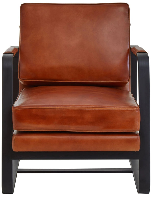 Buffalo Brown Leather Armchair With Black Iron Frame - XShowhome Limited - Xshowhome