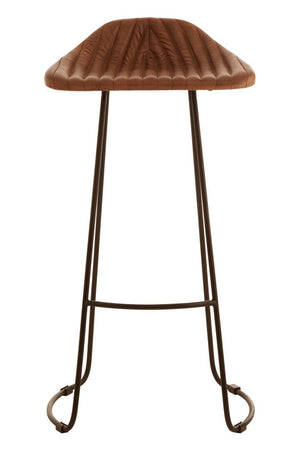Buffalo Brown Leather Bar Stool - Canwell Interiors Limited - Xshowhome